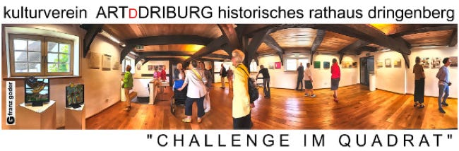 ausstellung challenge im quadrat - vernissage in bad driburg dringenberg - goders foerderung der kunst und kultur